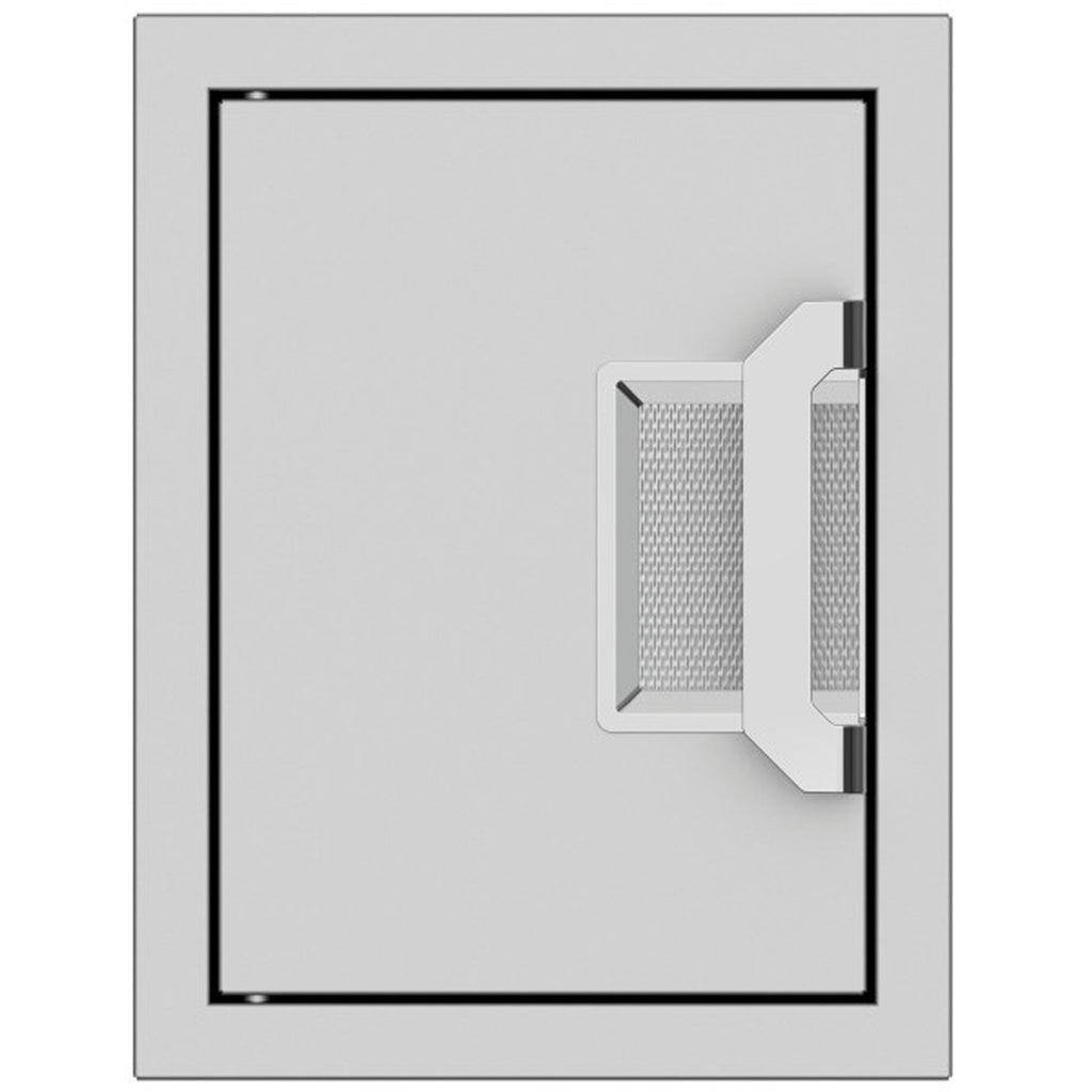 Paper towel dispenser with light gray paper towels in wall-mount opening