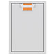 Trash storage drawer with orange inner bin liners and top handle insert