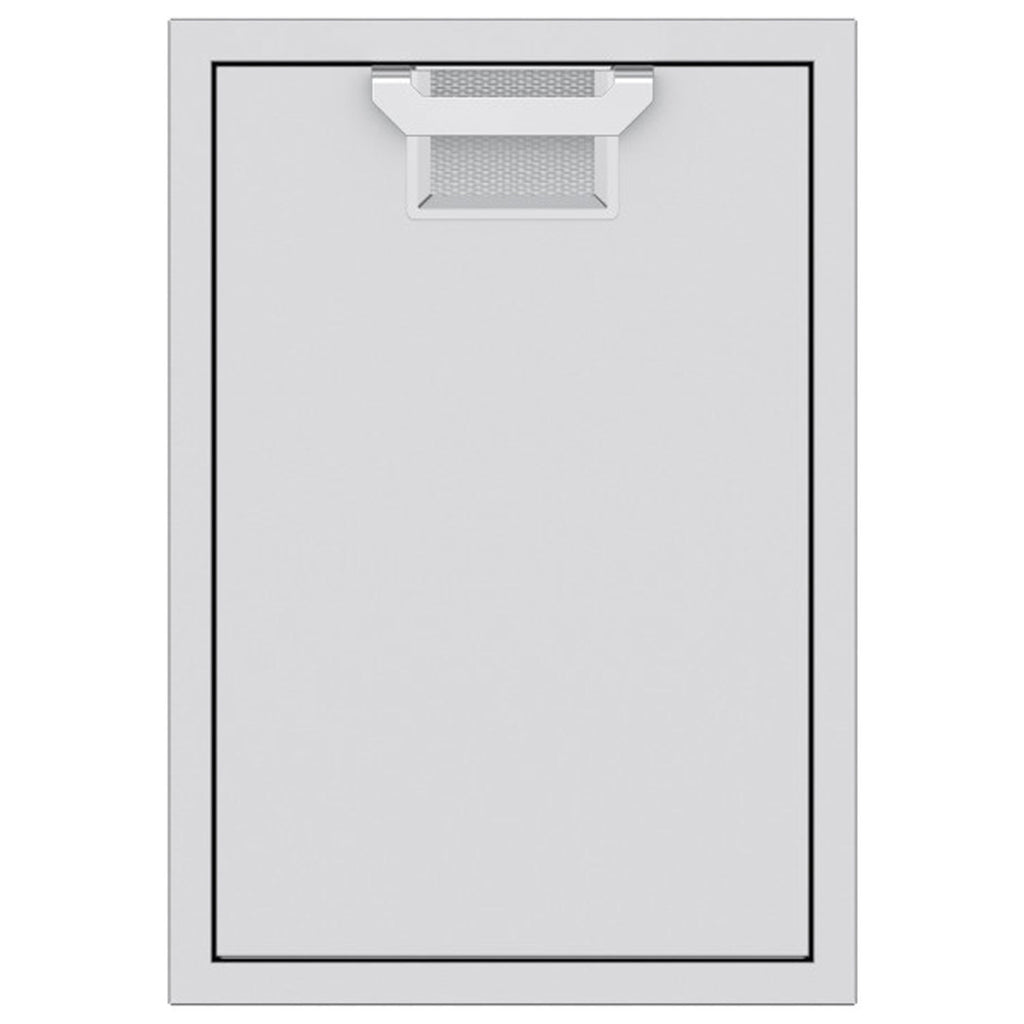 Trash storage drawer with metal frame and empty inner bin compartment