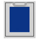 Single access door with blue square panel and black trim, 18-inch frame