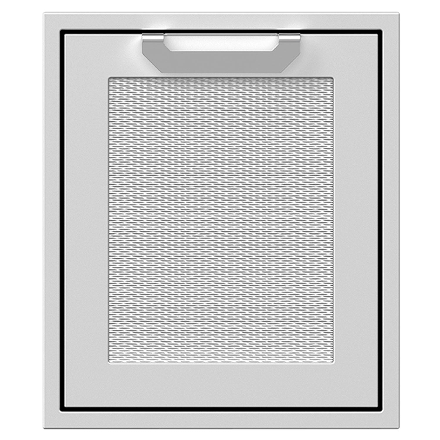 18-inch access door with light gray mesh panel and black trim