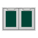 Double access doors by Hestan AGAD30 with dark green panel inserts and light gray frame