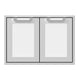Double access doors by Hestan AGAD30 with white panel inserts and light gray frame
