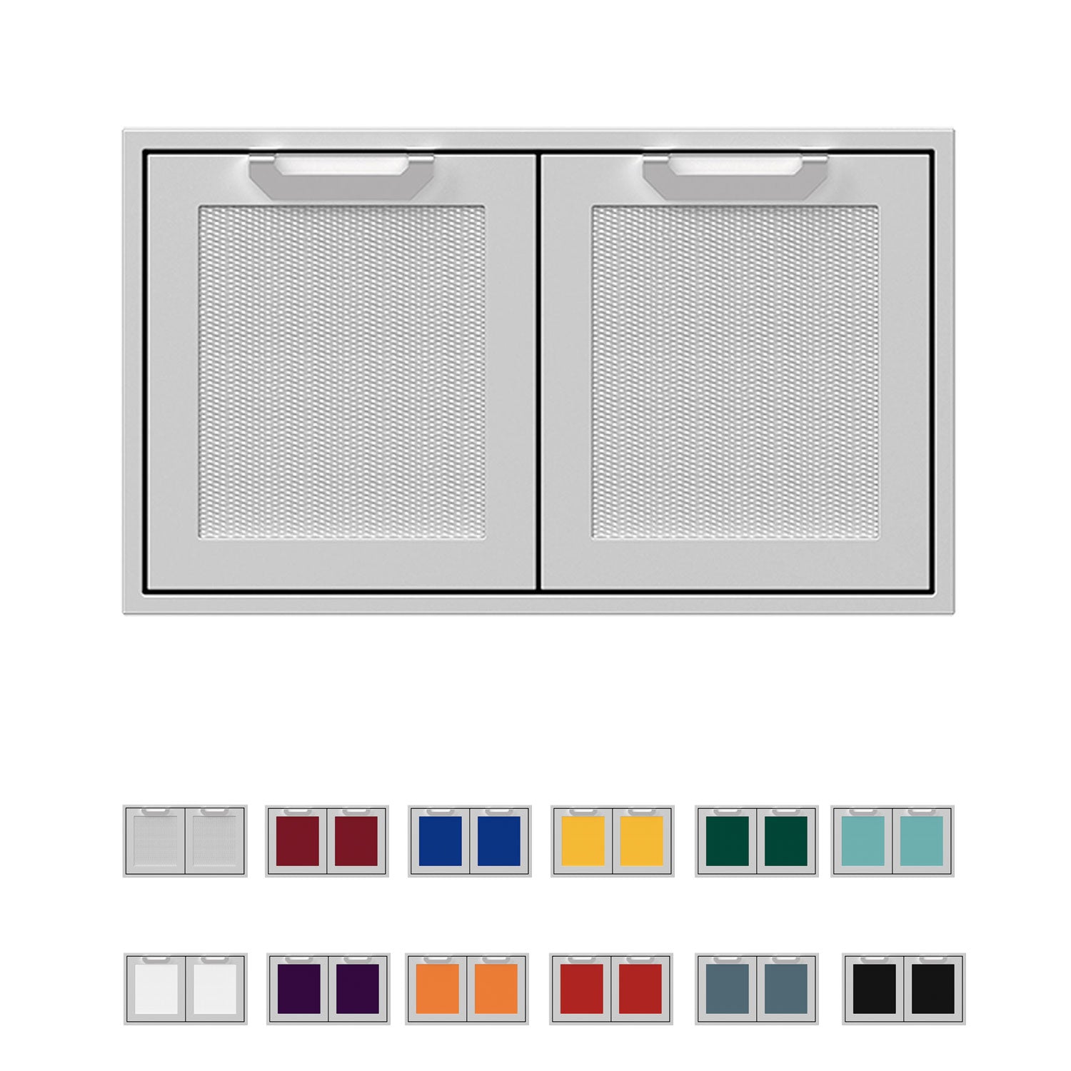 Hestan AGAD36 double access doors with two square mesh panels, light gray