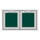 Hestan AGAD36 double access doors with two square mesh panels, dark green
