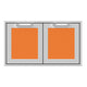Hestan AGAD36 double access doors with two square mesh panels, orange