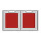 Hestan AGAD36 double access doors with two square mesh panels, red