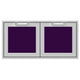 Double access doors with two square mesh panels, deep purple