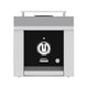 Single side burner with black control panel and front knob