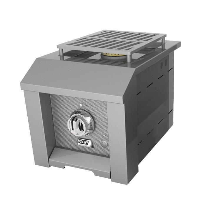Hestan single side burner with stainless base and cooking grate
