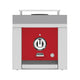 Single side burner with red control panel and front knob