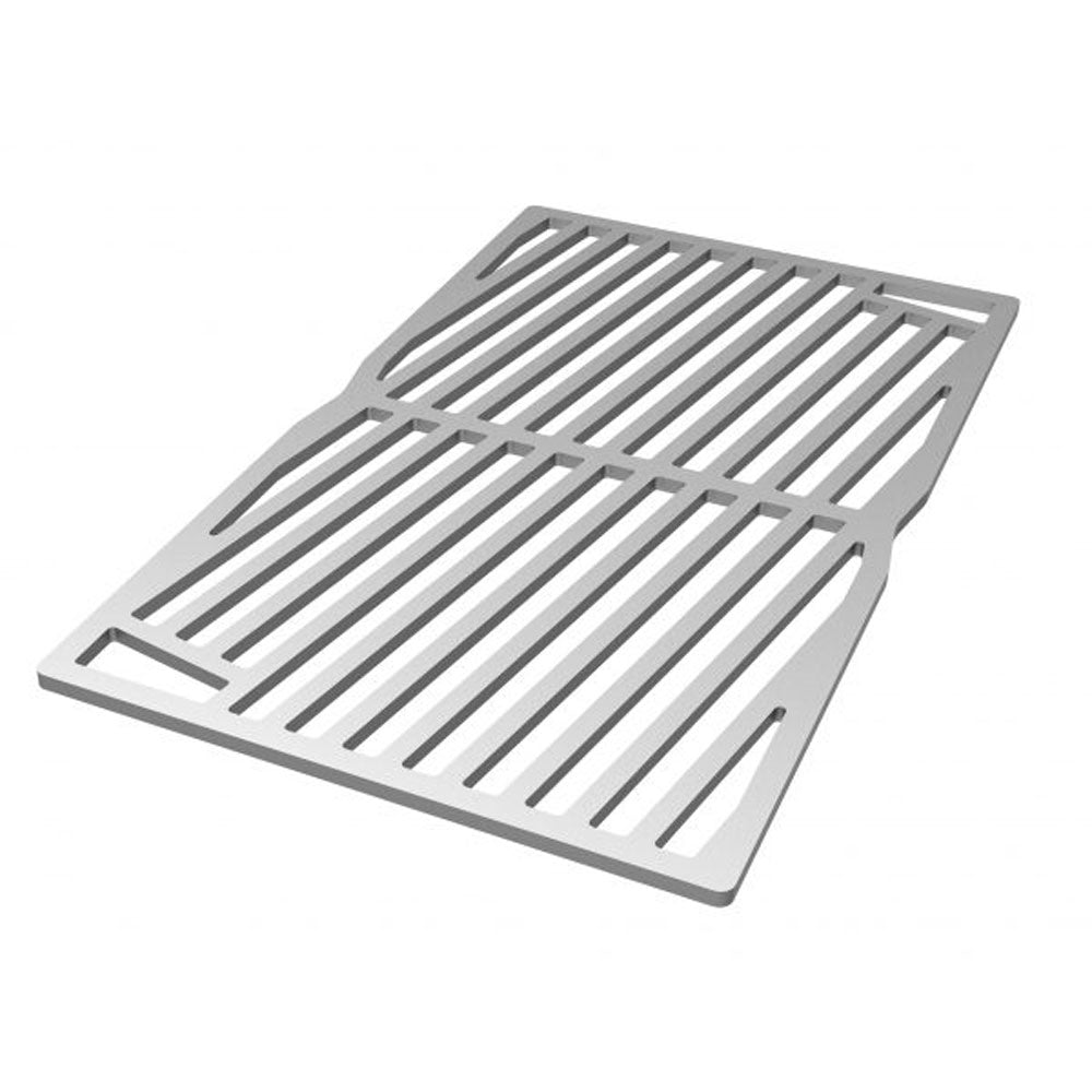 DiamondCut grill grate with parallel bars, rectangular stainless-steel cooking surface