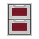 Hestan double storage drawers with red panels