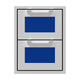 Hestan double storage drawers with blue panels
