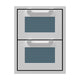 Double storage drawer unit with two mesh-front drawers, blue-gray liners