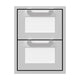 Double storage drawer unit with two mesh-front drawers, white liners