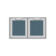 Double-sealed pantry storage doors, 36-inch, blue-gray mesh panels with silver frame