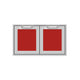 Double-sealed pantry storage doors, 36-inch, red mesh panels with silver frame