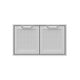 Double-sealed pantry storage doors, 36-inch, light mesh panels with silver frame