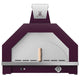 Purple 33-inch pizza oven with arched white baking chamber and stainless control panel