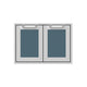 Hestan AGSD30 double storage doors with two vented mesh panels, slate blue color