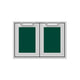 Hestan AGSD30 double storage doors with two vented mesh panels, dark green color