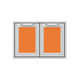 Hestan AGSD30 double storage doors with two vented mesh panels, orange color