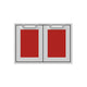 Hestan AGSD30 double storage doors with two vented mesh panels, red color