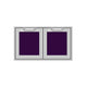 Hestan double storage doors with two purple colored panels and top handles