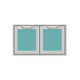 Hestan double storage doors with two teal colored panels and top handles