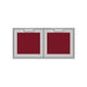 42-inch double storage doors with two square red inserts