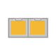 42-inch double storage doors with two square yellow inserts