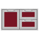 36-inch drawer storage combo with two large and two small drawers, red