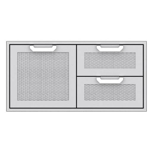 Stainless double drawer storage combo with two top and two bottom drawers