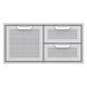 Stainless double drawer storage combo with two top and two bottom drawers