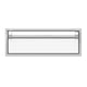 Single storage drawer front in Froth light gray with textured silver bar handle