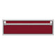 Single storage drawer with maroon front panel and silver frame, pullout handle