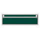 Single storage drawer with dark green front panel and chrome handle rails