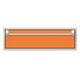 Single storage drawer with orange front panel and chrome handle rails