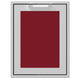 Storage drawer front with red textured panel
