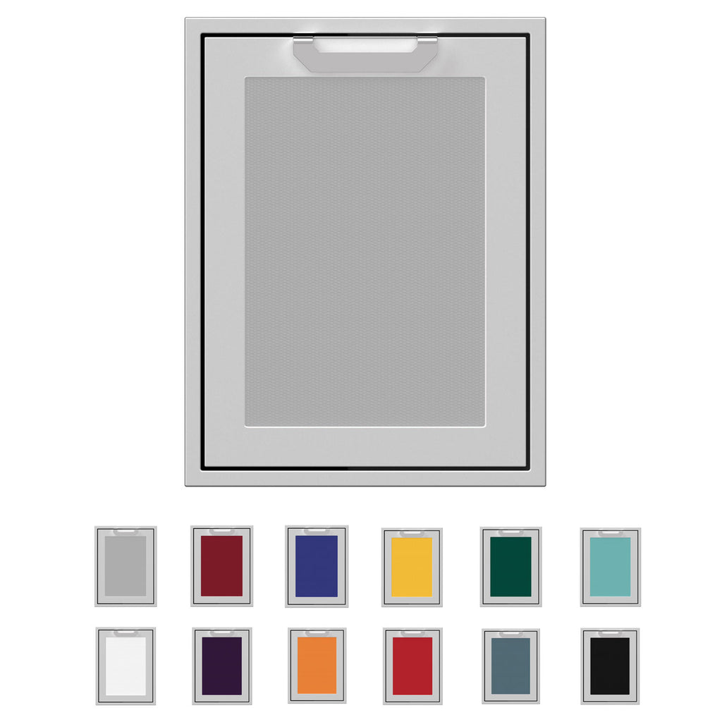 Storage drawer with light gray insert panel and handle slot