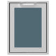 Storage drawer with blue textured insert panel and top handle