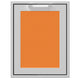 Storage drawer with orange textured insert panel and top handle