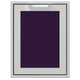 Storage drawer with dark purple textured insert panel and top handle