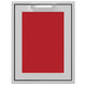 Storage drawer with red textured insert panel and top handle