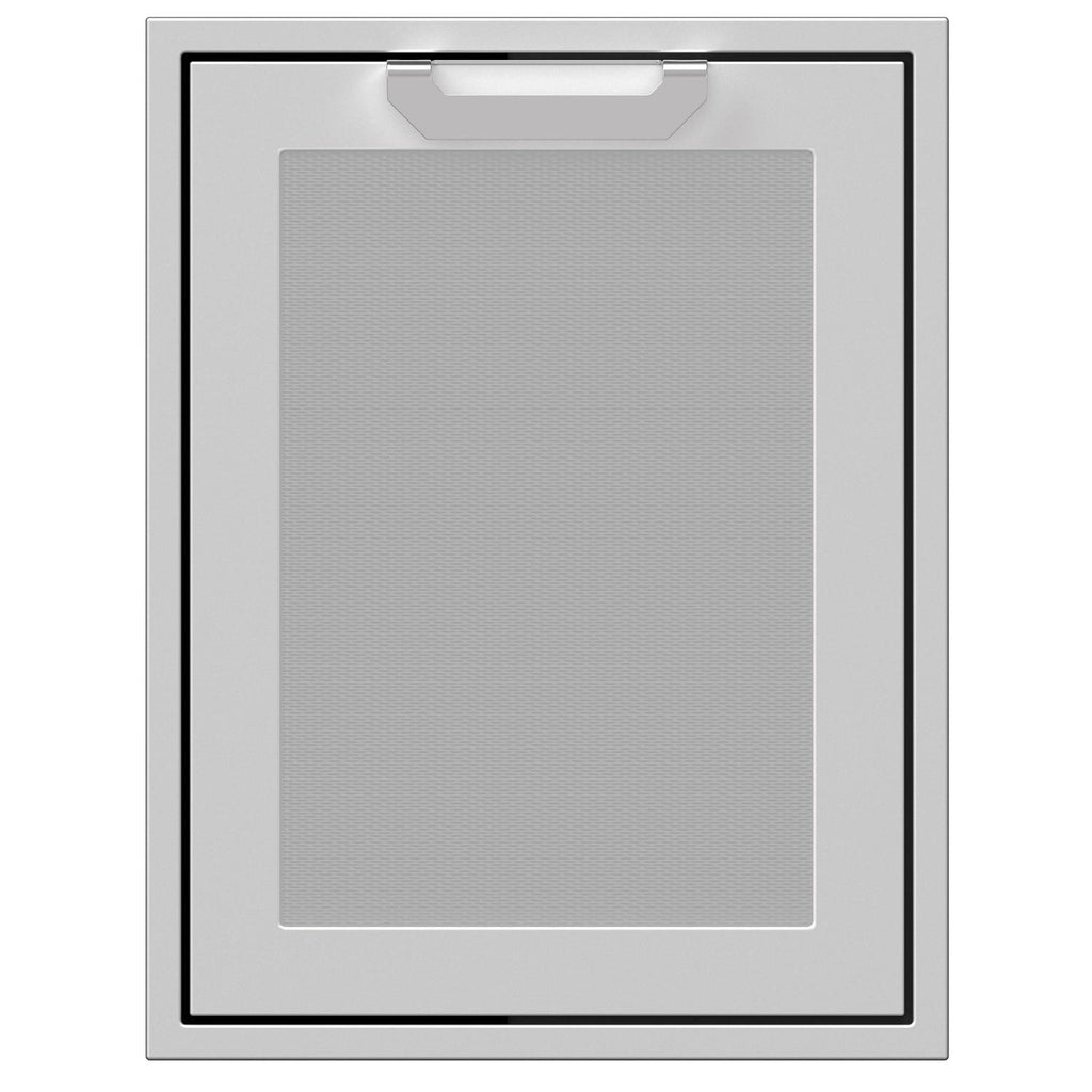 Storage drawer with textured light gray insert panel and top handle