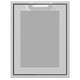 Storage drawer with textured light gray insert panel and top handle