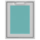 Storage drawer with teal textured insert panel and top handle