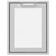 Storage drawer with white textured insert panel and top handle
