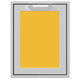 Storage drawer front with yellow textured panel